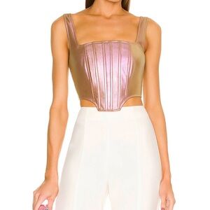 NICHOLAS Pia Top in Metallic Rose Size 8